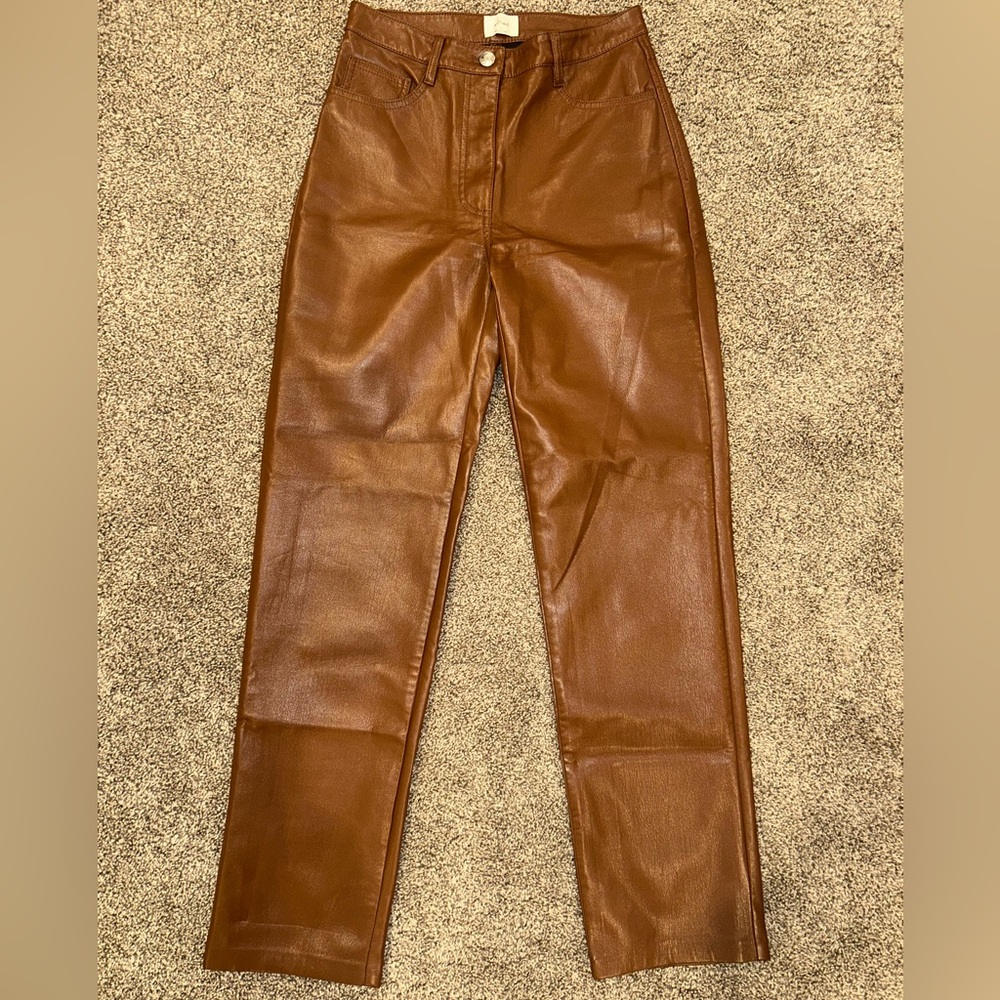 aritzia wilfred the melina pant. size 2. length regular. color cognac.